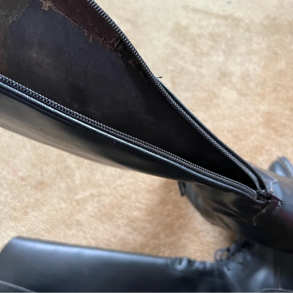 Women's Equestrian Horse Riding Boots Zip Black Lace Up Size US 7.5 European 38 - Picture 2 of 15